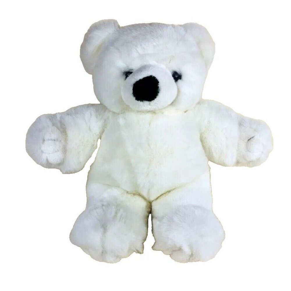 PLAYFUL PALS White Teddy Bear Mervyns Vintage Plush Stuffed Animal Korea